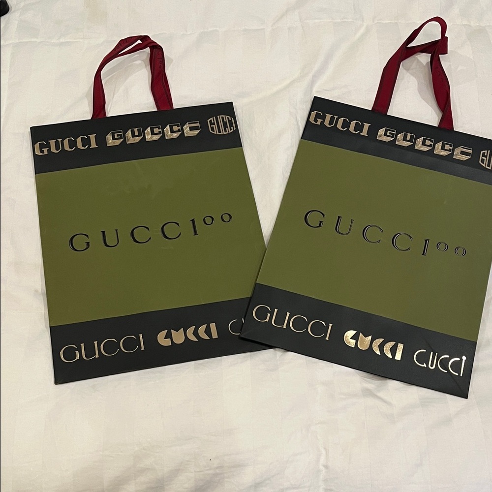 Gucci Olive and Black Shopping Bag